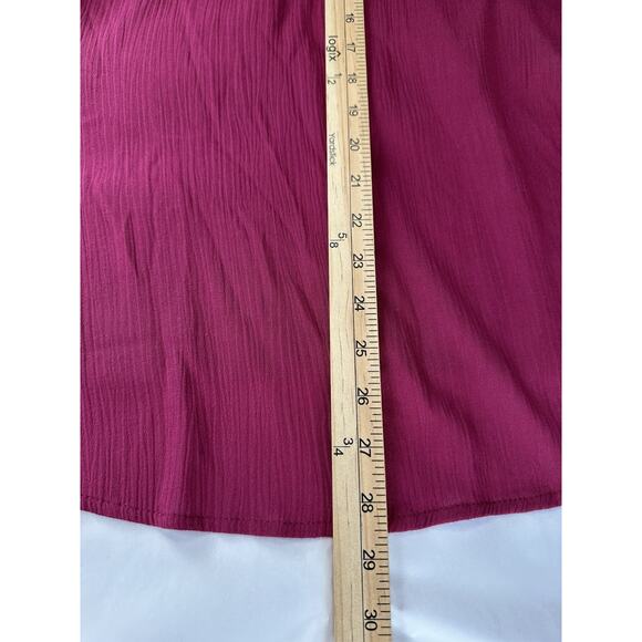 Passports Women’s Top Sz M Baby Doll Peasant Boho Lace Up Tie Neckline - Picture 14 of 14